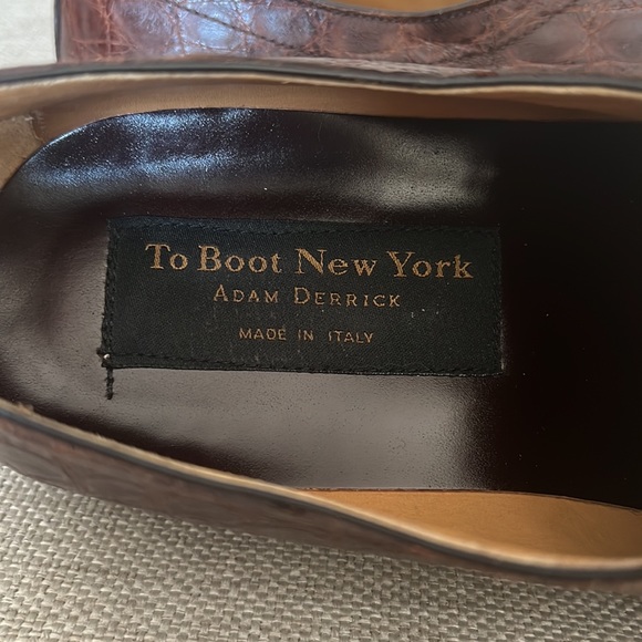 To Boot New York Crocodile Skin Cap Toe Lace up Shoes Size 10 - Picture 3 of 9